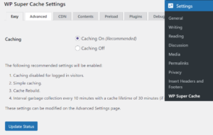 WordPress caching plugins